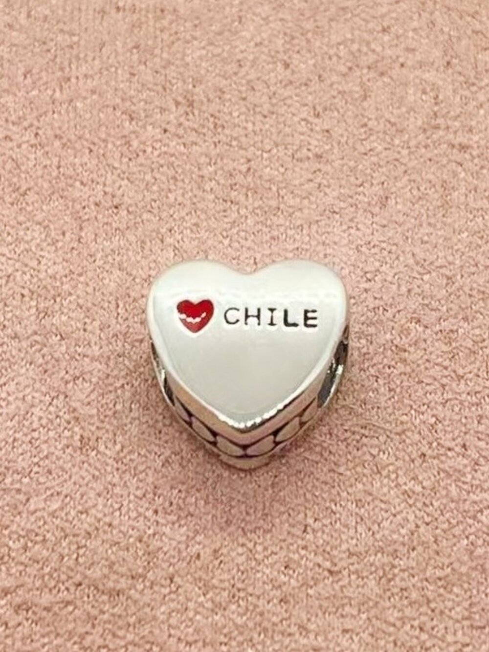 Pandora Chile Flag Dangle Charm,Heart Bead Charm Pendant - Picture 3 of 3